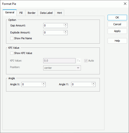 Format Pie dialog box - General tab