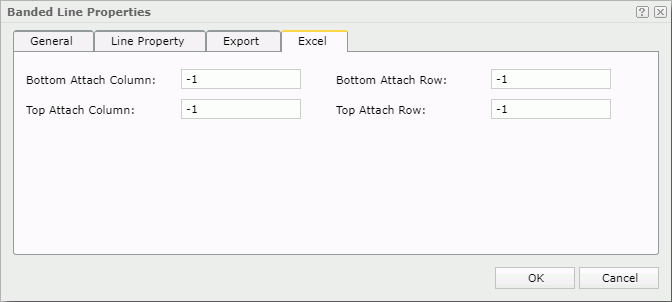 Banded Line Properties dialog box- Excel tab