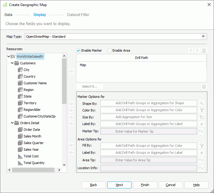 Create Geographic Map - Display