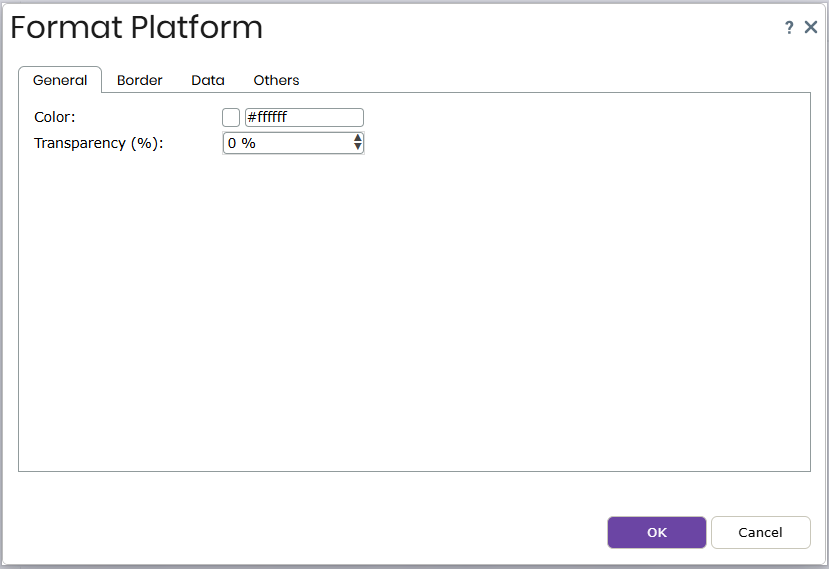 Format Platform dialog box - General tab