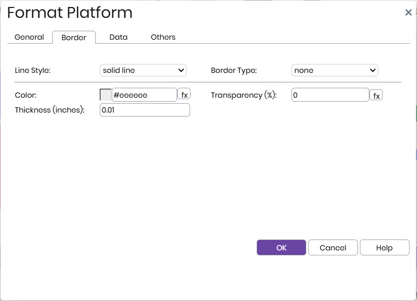 Format Platform dialog box - Border tab